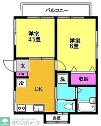 パークメゾン戸越 2DKの間取図画像