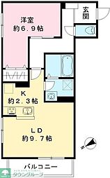 ルリエ目黒中央町 1LDKの間取図画像
