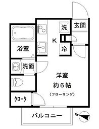 エムズハウス 1Kの間取図画像