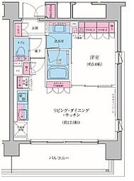 クレヴィアリグゼ品川シーサイド 1LDKの間取図画像