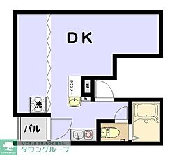 アールヒルズ日本橋 1DKの間取図画像