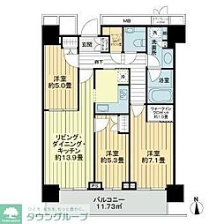 ザ・パークハウス晴海タワーズクロノレジデンス 3SLDKの間取図画像
