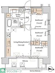 ブランシエスタ木場 3LDKの間取図画像