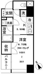 WestTerrace汐留 1Kの間取図画像