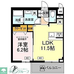ロイジェント中目黒 1LDKの間取図画像