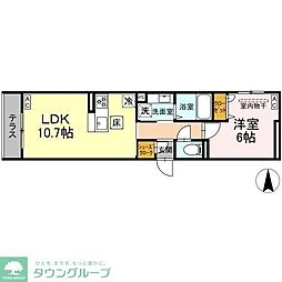 ネオアイリス大森 1LDKの間取図画像