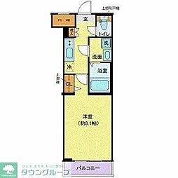 ディアレイシャス池尻大橋 1Kの間取図画像