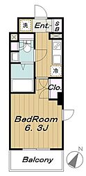 プラウドフラット三軒茶屋 1Kの間取図画像