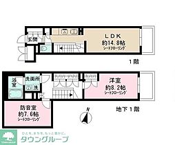 Admiral Himonya 1SLDKの間取図画像
