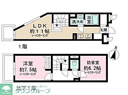 Admiral Himonya 1SLDKの間取図画像