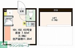 Cielodelamusica ワンルームの間取図画像
