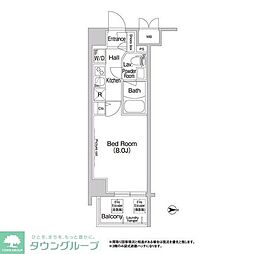 コンフォリア新宿 1Kの間取図画像