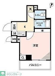 アイディ西小山 1Kの間取図画像
