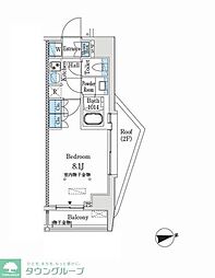 市谷仲之町ViewApartment 1Kの間取図画像