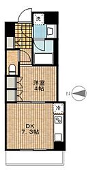 パークアクシス池田山 1DKの間取図画像