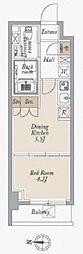 オーキッドレジデンス住吉 1DKの間取図画像