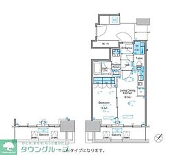 パークアクシス豊洲キャナル 1LDKの間取図画像