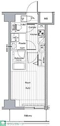 PREMIUMCUBEGNISHIOI 1Kの間取図画像