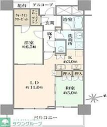 ブリリアタワー品川シーサイド 2LDKの間取図画像