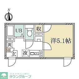 Lilas Terrace西糀谷 1Kの間取図画像