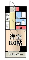 メイクスデザイン門前仲町リバープレイス 1Kの間取図画像