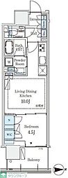 グランシテイタワー月島 1LDKの間取図画像