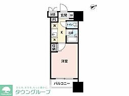 プライムアーバン大崎 1Kの間取図画像