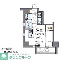 LOVIE麻布十番 ワンルームの間取図画像