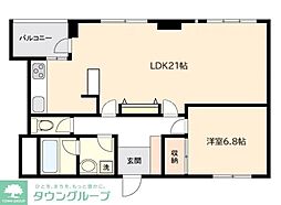 315白金台 1LDKの間取図画像