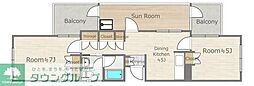 マノワール小滝園 2DKの間取図画像