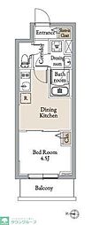 グランカーサ住吉III 1LDKの間取図画像