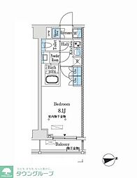 市谷仲之町ViewApartment 1Kの間取図画像