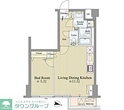 神楽坂南町ハウス 1LDKの間取図画像