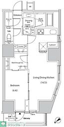 ザ・パークハビオ市ヶ谷ウエスト 1LDKの間取図画像