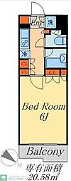 ルーブル目黒不動前 1Kの間取図画像