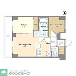 Ａｕｇｕｓｔａ　Ｒｅｓｉｄｅｎｃｅ大森 9階1SLDKの間取り