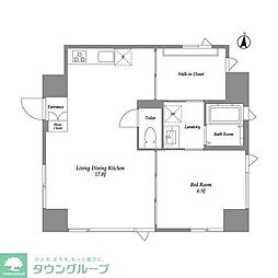 JR山手線 品川駅 徒歩9分の賃貸マンション 4階1LDKの間取り