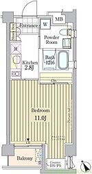 JR山手線 原宿駅 徒歩11分の賃貸マンション 3階1Kの間取り