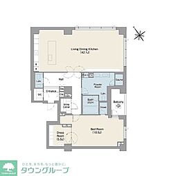 プレステージレジデンス白金台 1階1SLDKの間取り