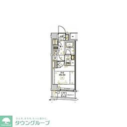 東急目黒線 西小山駅 徒歩10分の賃貸マンション 6階1Kの間取り