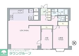 都営三田線 白金高輪駅 徒歩8分の賃貸マンション 1階2LDKの間取り