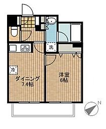 ラポール三田 9階1DKの間取り
