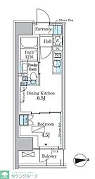 パークアクシス新宿百人町 5階1DKの間取り