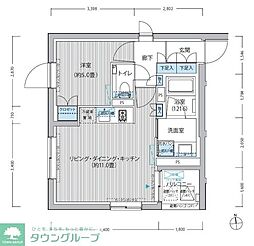 グランフェリシア西麻布 2階1LDKの間取り
