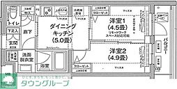 ルフレ田園調布南 1階2DKの間取り