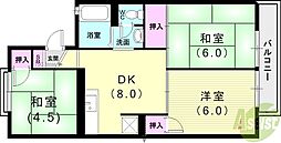 セジュール来福　A棟 1階3DKの間取り