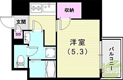 フォーリアライズ昭和南通I 8階1Kの間取り
