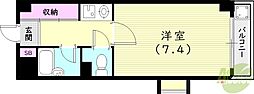 ハビタビリス2 1Kの間取図画像