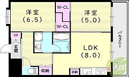 プラマー5番館 2LDKの間取図画像