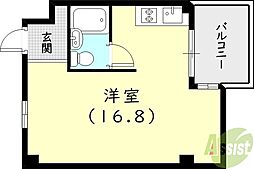 デイグラン武庫之荘 ワンルームの間取図画像